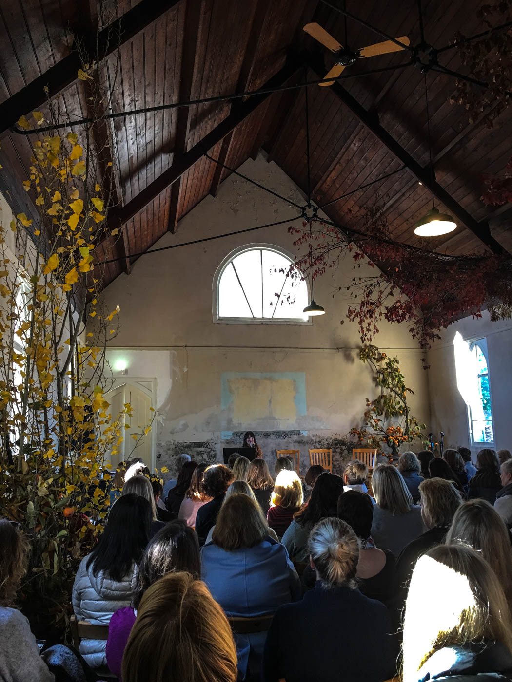 Inside the convent, workshop attendees