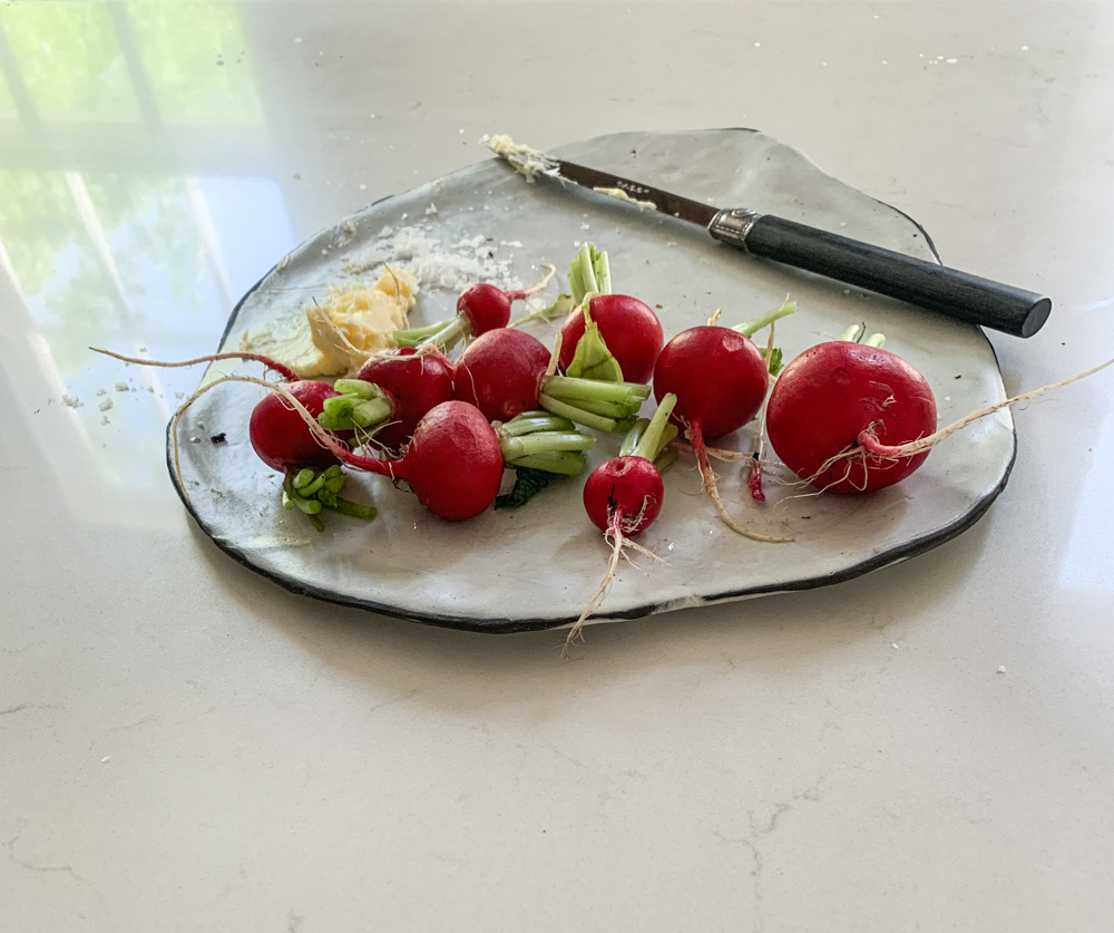 Radishes with sea salt and butter