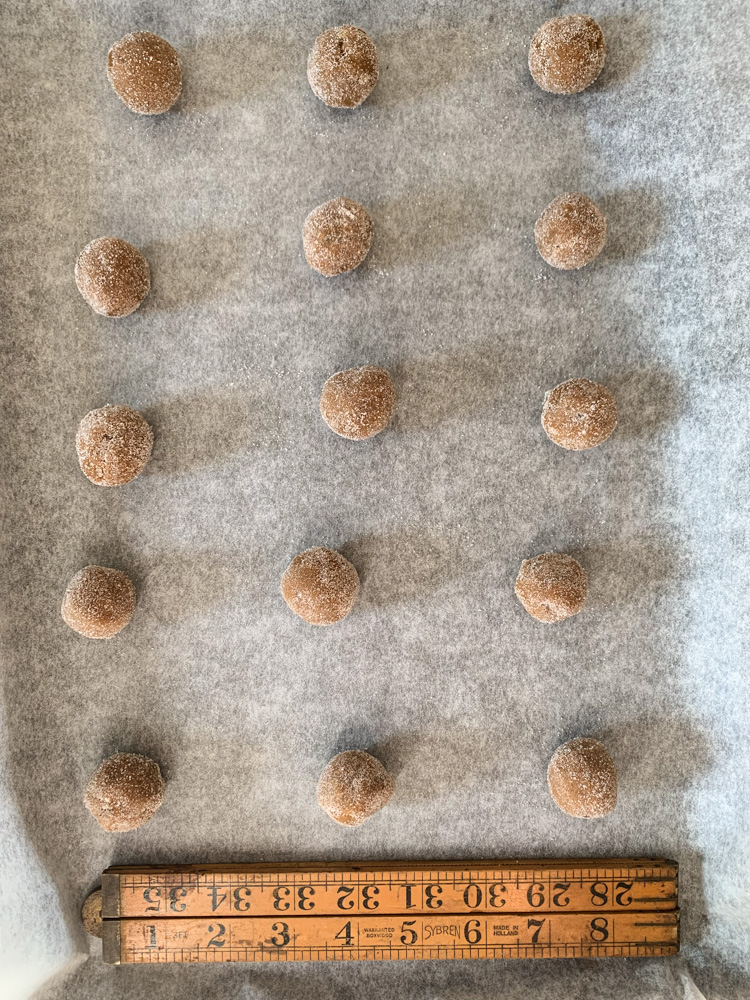ginger cookie balls measured