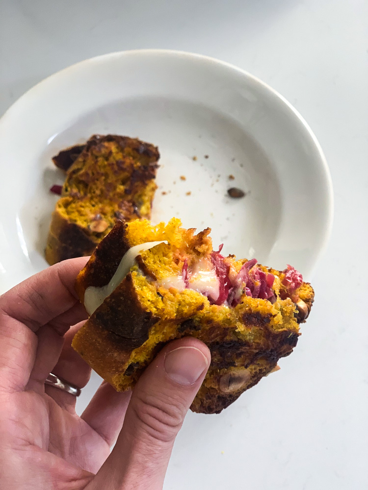 Gilled Cheese with beetroot kraut