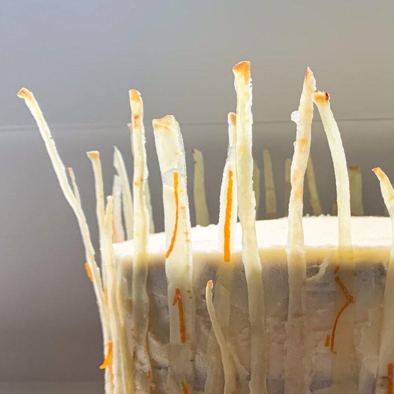 parnsip cake with candied parsnips