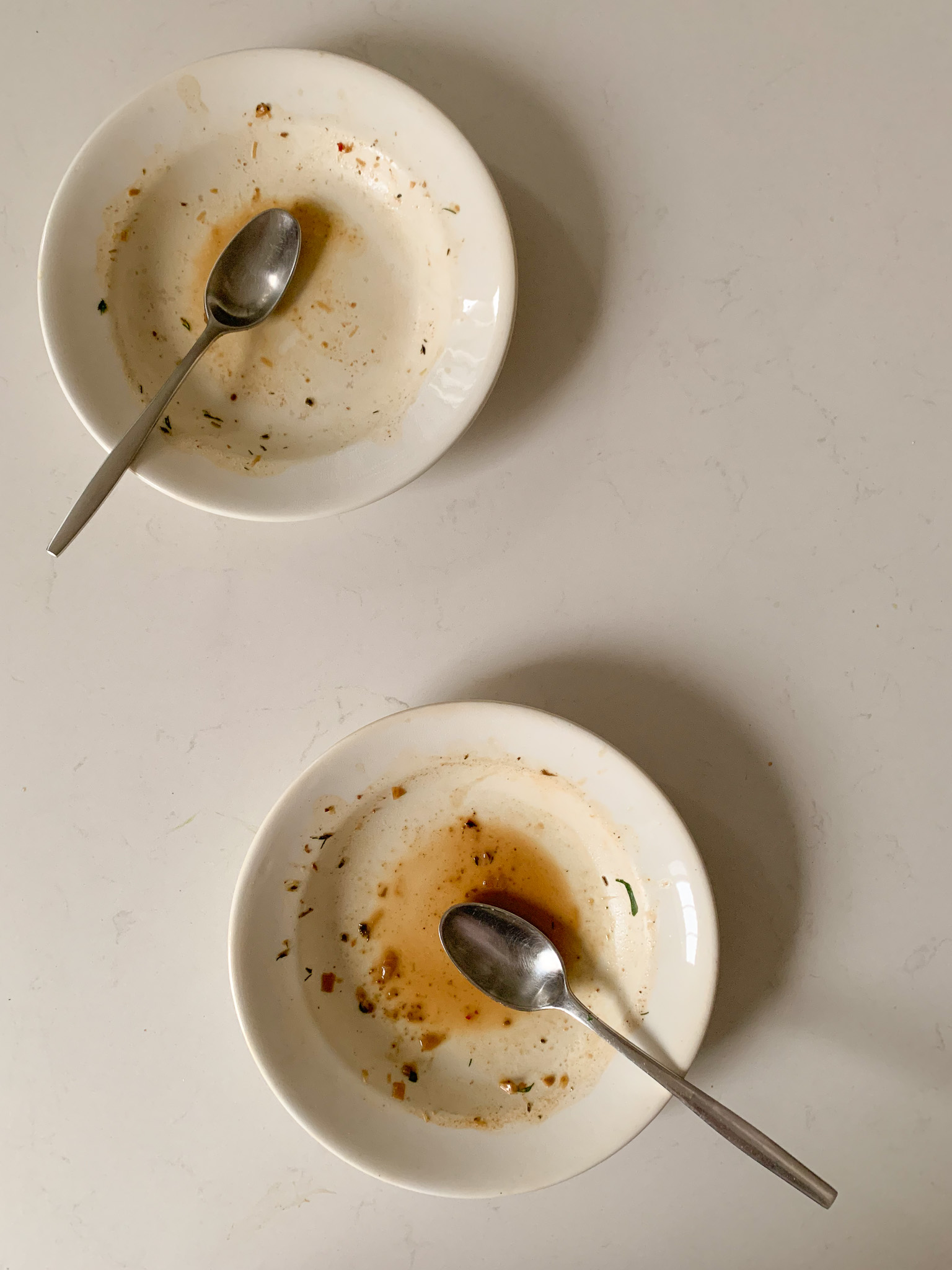 mushroom soup empty bowls