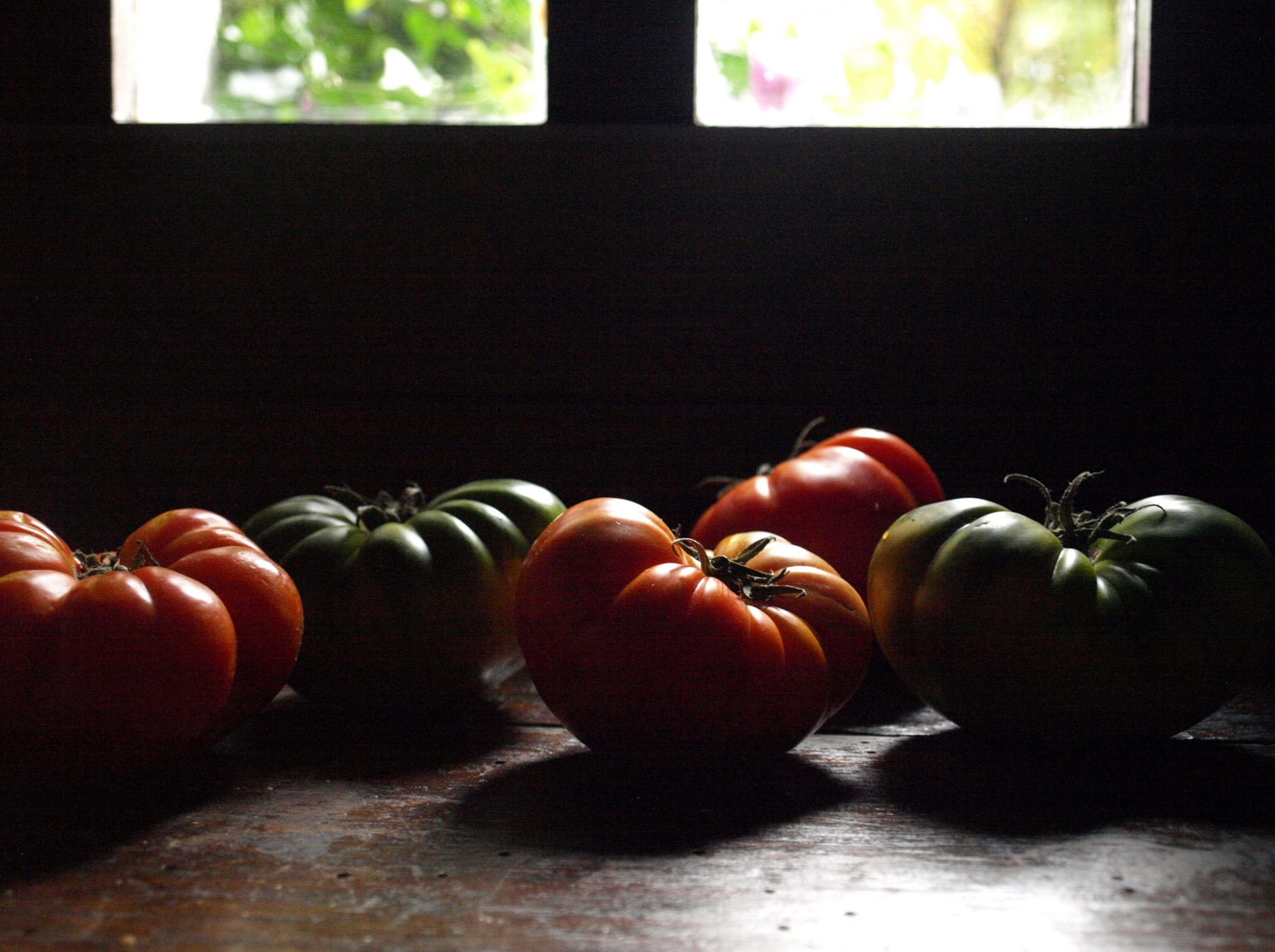 tomatoes on the window sill 
