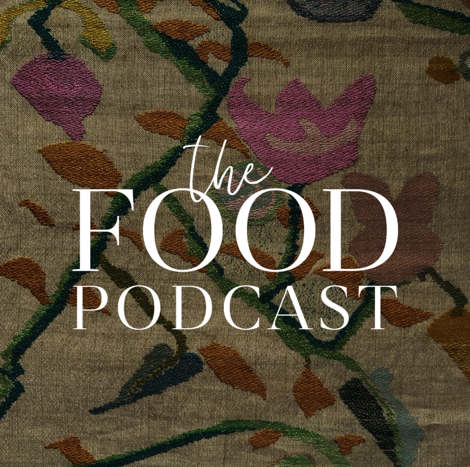 The Food Podcast overlay on a weaving